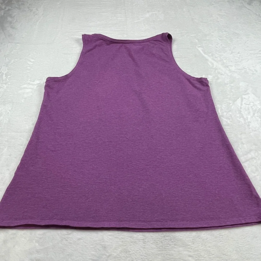Pure Jill Purple Pima Cotton Jersey Tank Top XL Relaxed Scoop Neck Sleeveless - Picture 6 of 7